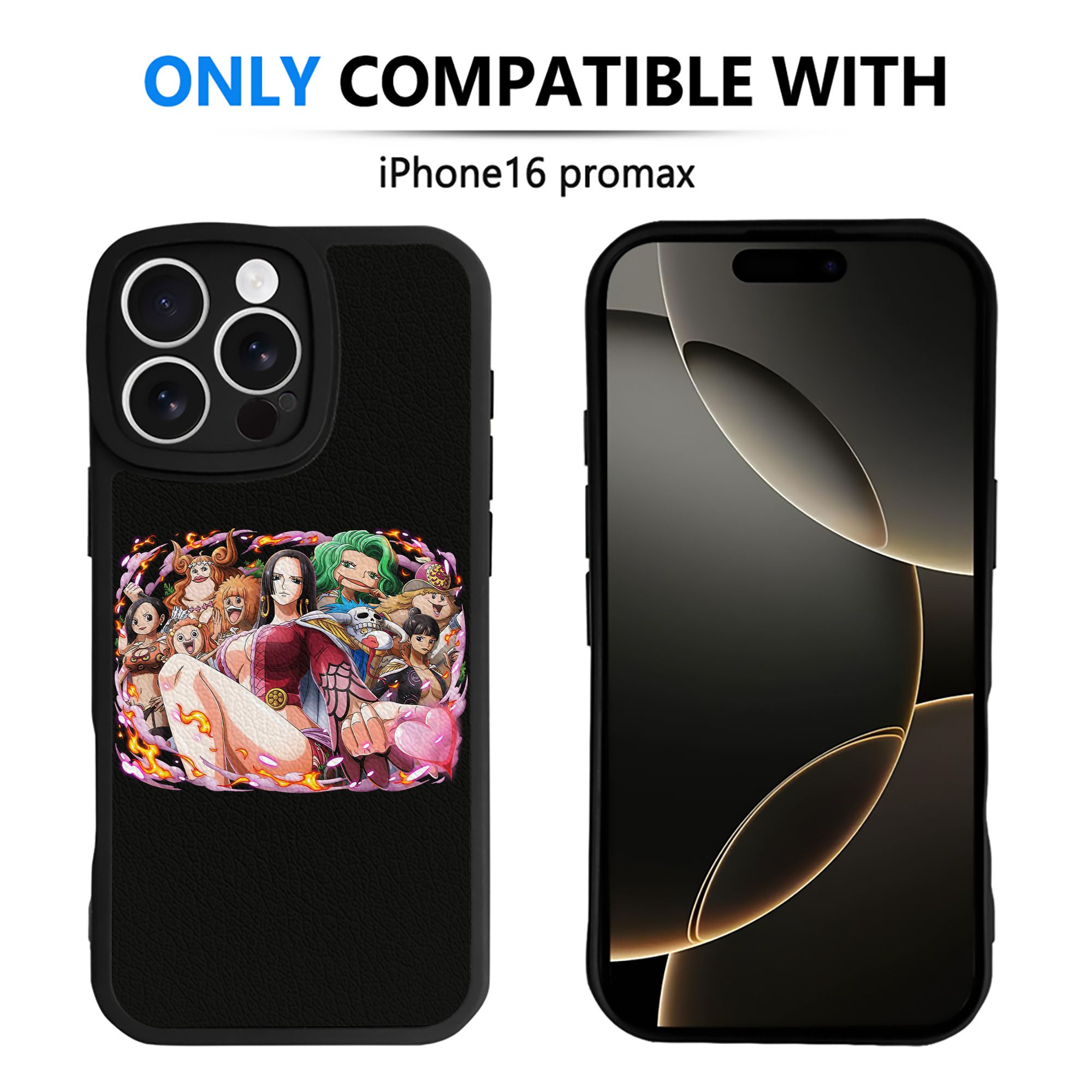 （画像用） ワンピース ボア・ハンコック ONE PIECE Boa·Hancock 【iPhone 16シリーズ対応】シリコンスマホケース（レザー調） 材質：シリコン